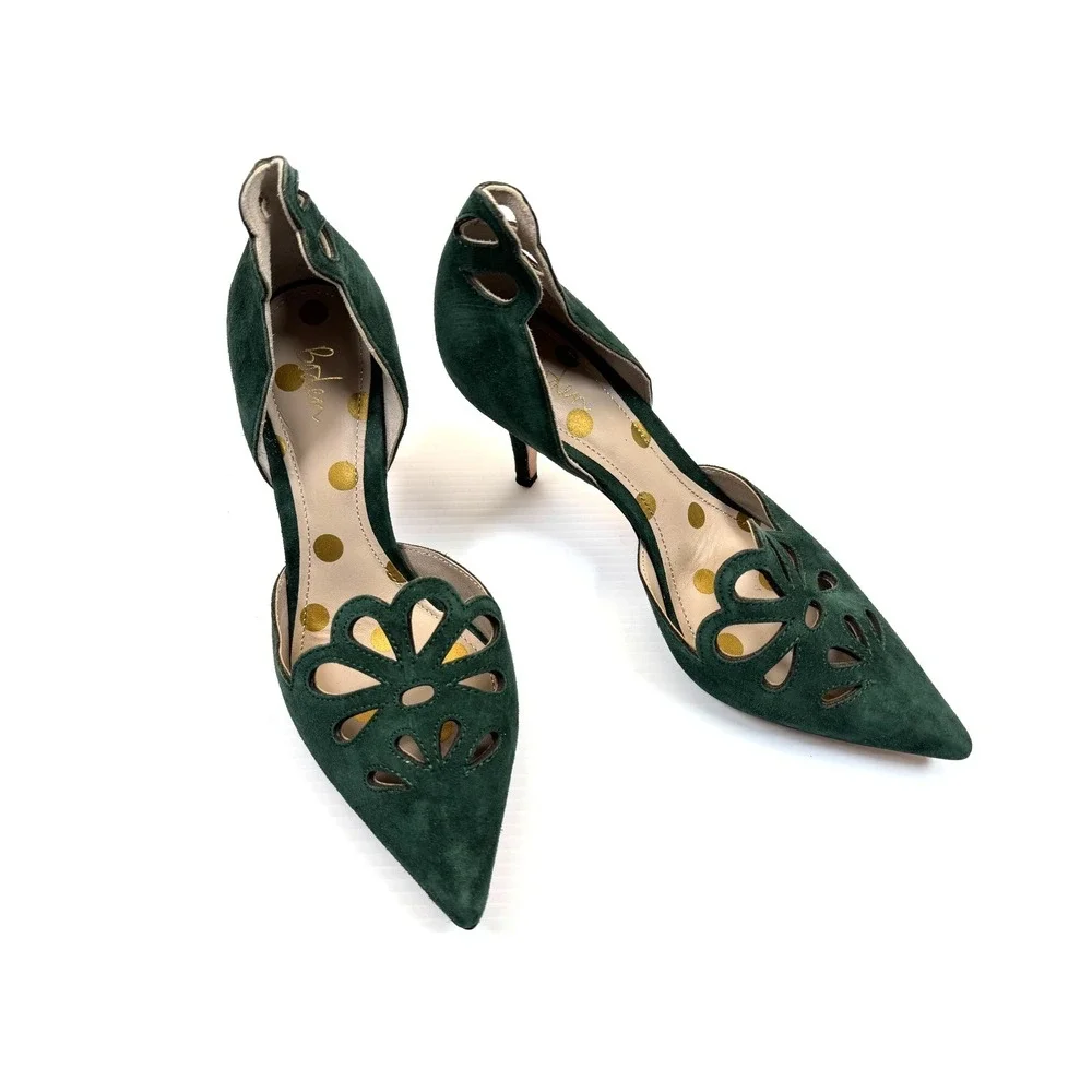 Boden Eloise Cutout Suede Heels Women 39 US 8 NWOB‎ Leather Pointed Toe Stiletto